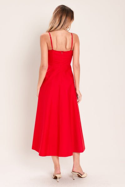 MODERN ROMANCE WOVEN MIDI DRESS