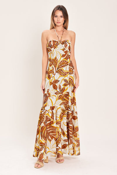 AMBER PALM PARADISE WOVEN MAXI DRESS