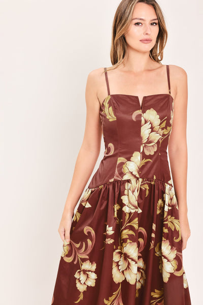 CASSIS BLOSSOM CHAPTER WOVEN MIDI DRESS