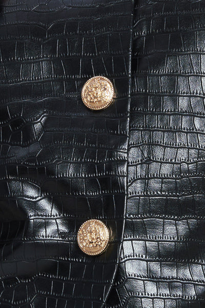 Explore More Collection - AT THE START FAUX LEATHER BOLERO JACKET