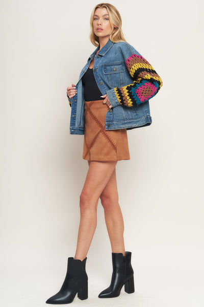 Explore More Collection - FESTIVAL WEAVE WASHED DENIM JACKET