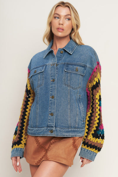 Explore More Collection - FESTIVAL WEAVE WASHED DENIM JACKET