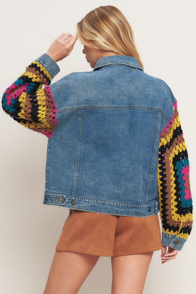 Explore More Collection - FESTIVAL WEAVE WASHED DENIM JACKET