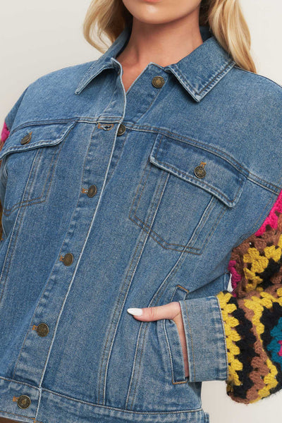 Explore More Collection - FESTIVAL WEAVE WASHED DENIM JACKET