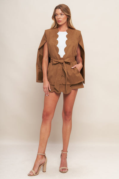 Explore More Collection - DESERT FLOWER FAUX SUEDE TOP