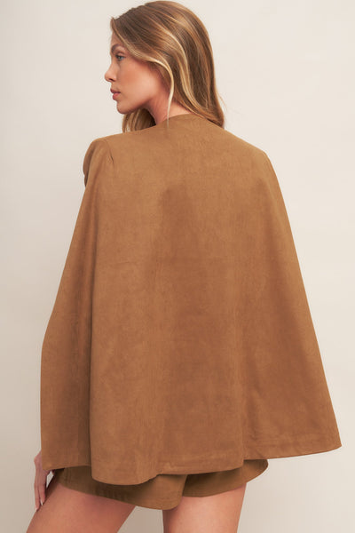 Explore More Collection - DESERT FLOWER FAUX SUEDE TOP