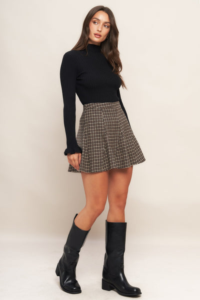 Explore More Collection - HOUND FLARE TWEED WOVEN SKIRT