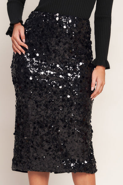 Explore More Collection - MIDNIGHT SPARK SEQUIN MIDI SKIRT