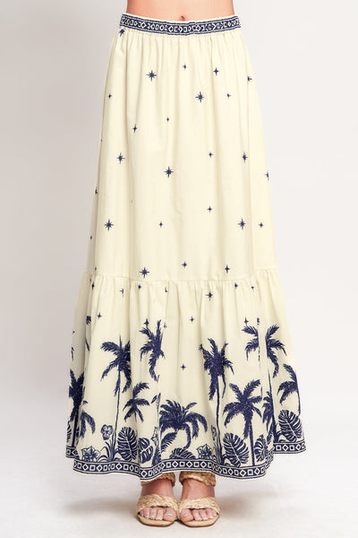 BOHO CONSTELLATION WOVEN MAXI SKIRT