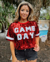 Explore More Collection - Red Sequin “GAME DAY” Crop