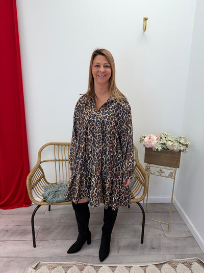 Merriest - Leopard Babydoll Dress