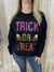 Trick or Treat - A Sequin Embroidered Halloween trick or Treat Sweater