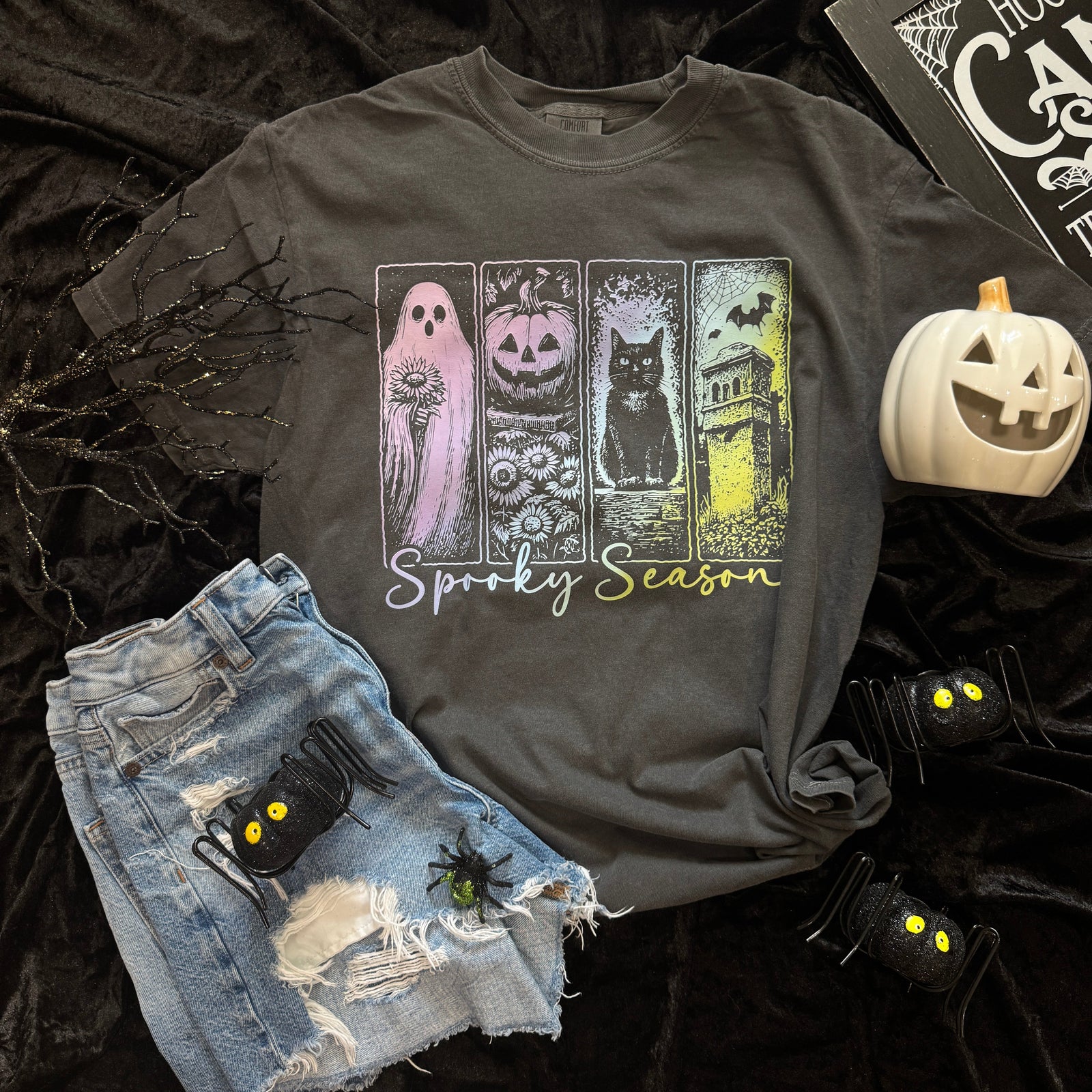 Explore More Collection - Pastel Spooky Season Soft Graphic Tee