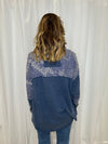 Tru - A Washed Fabric Mixed Long Sleeve Top