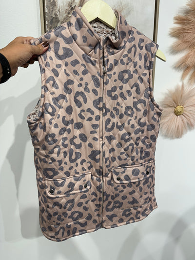 Lora - A Leopard Fleece Vest