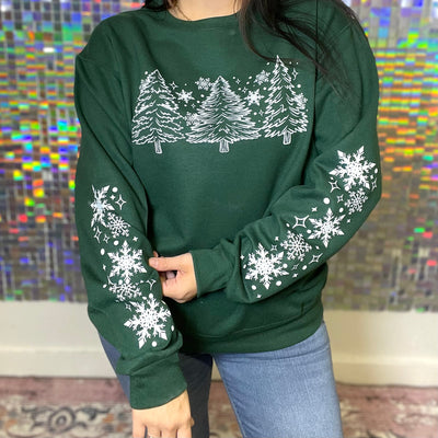 Explore More Collection - Christmas Snowflakes Graphic Crewneck