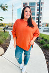 Explore More Collection - Autumn Vibes Pumpkin Asymmetrical Knit Sweater