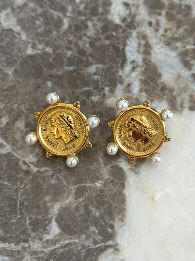 Explore More Collection - PEARL COIN EARRINGS
