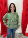 Shamrock - Sequin Lucky Clover Long Sleeve Top