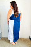 Explore More Collection - Patriotic Color Block Fit & Flare Maxi Dress