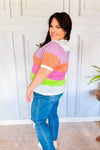 Explore More Collection - Get Started Lavender & Orange Stripe Jacquard Sweater Top