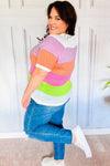 Explore More Collection - Get Started Lavender & Orange Stripe Jacquard Sweater Top