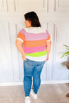 Explore More Collection - Get Started Lavender & Orange Stripe Jacquard Sweater Top