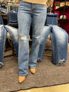 Texas - A Pair of High Waisted Tummy Control 90's Straight Leg Jeans