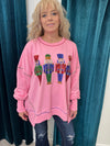 Nutsy - A French Terry Loose Fit Long Sleeve Top with Nutcrackers
