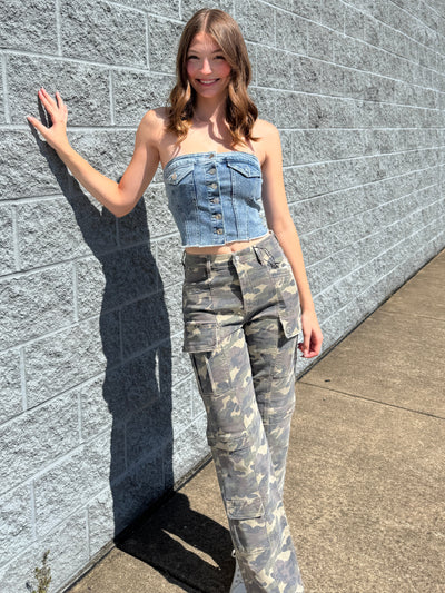 camo cargo jeans