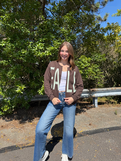 Fall - A Cardi Crew Sweatshirt Cardigan