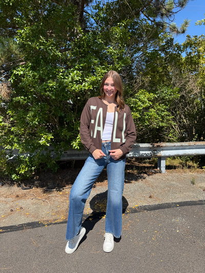 Fall - A Cardi Crew Sweatshirt Cardigan