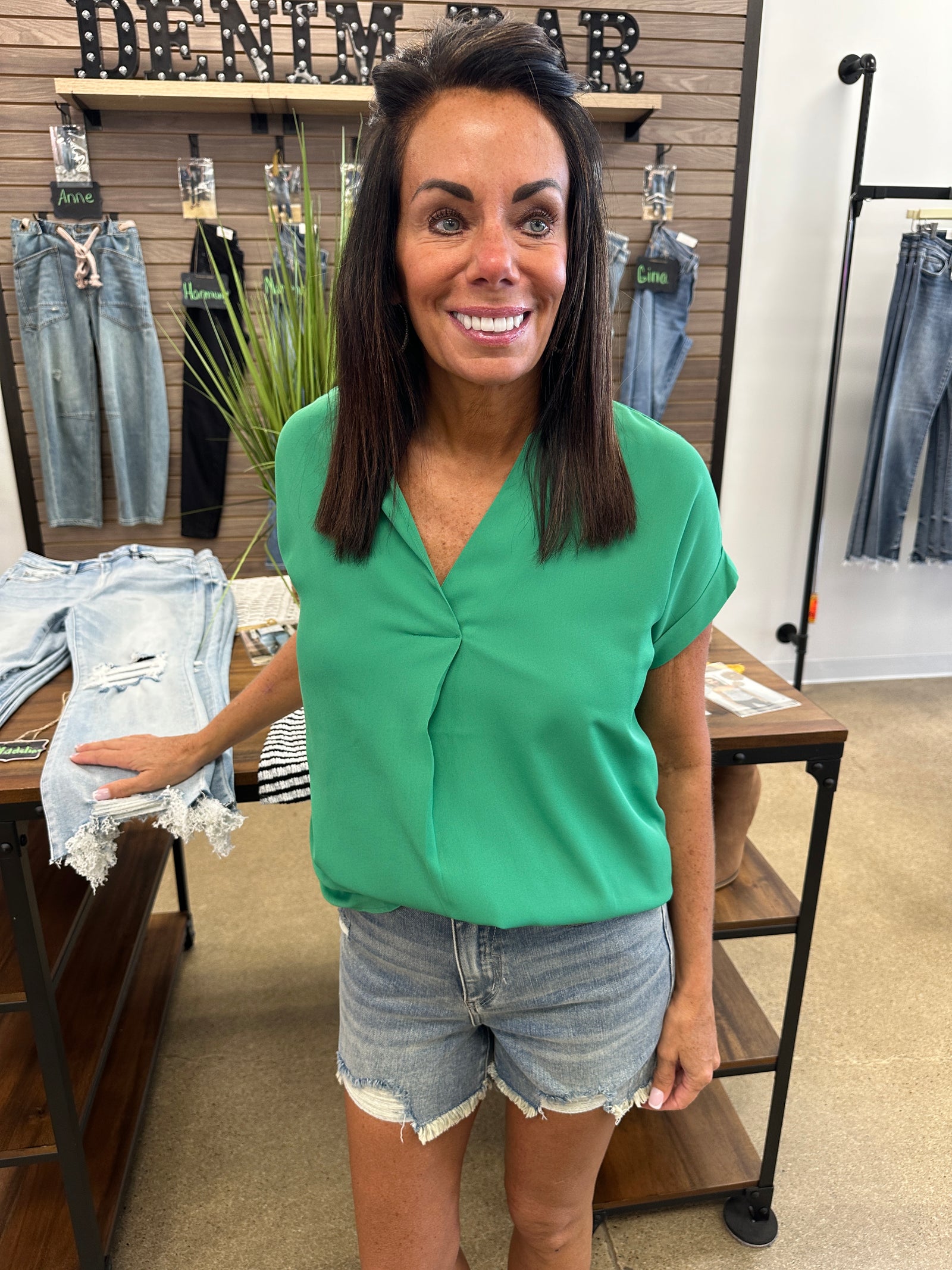 Daylight  Denim - Vintage Wash Fly Stitch Detail Shorts