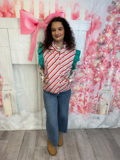 Candy Stripe - Candy Cane Stripe Puffer Vest