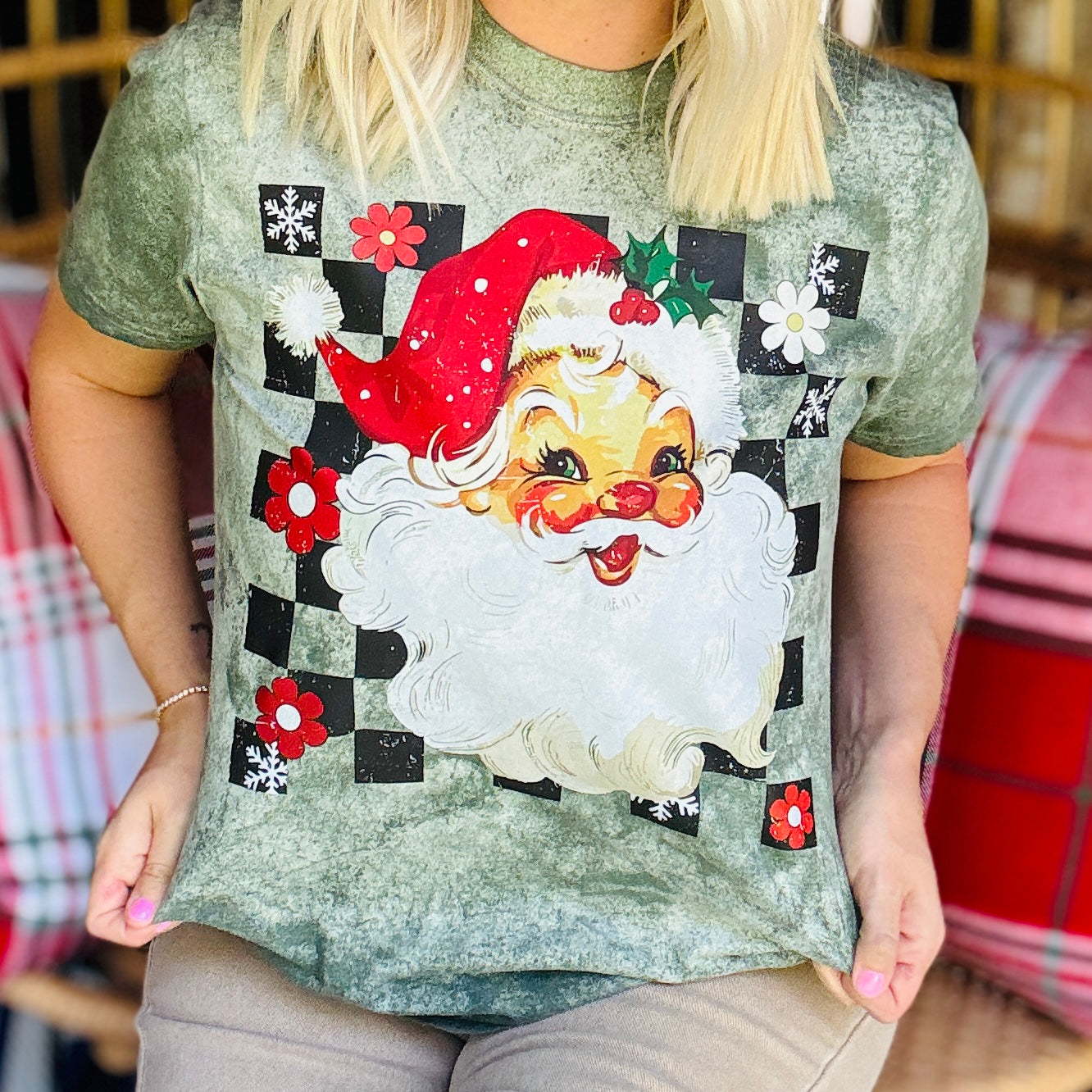 Explore More Collection - Checkered St. Nick Graphic Tee