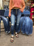 Claude - A Pair of High Rise Button Down Cuffed Ankle  Skinny Jeans