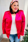 Explore More Collection - Dazzling Magenta Velvet Lapel Blazer