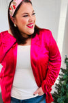 Explore More Collection - Dazzling Magenta Velvet Lapel Blazer