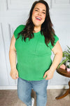 Explore More Collection - Seize The Day Kelly Green Dolman Rib Sweater Top