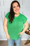 Explore More Collection - Seize The Day Kelly Green Dolman Rib Sweater Top