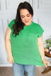 Explore More Collection - Seize The Day Kelly Green Dolman Rib Sweater Top