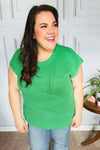 Explore More Collection - Seize The Day Kelly Green Dolman Rib Sweater Top