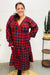 Explore More Collection - All I Want Red Plaid Elastic V Neck Tiered Maxi Dress