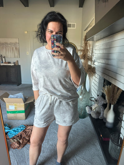 Relaxed Fit Tie-Dye Top and Shorts Set