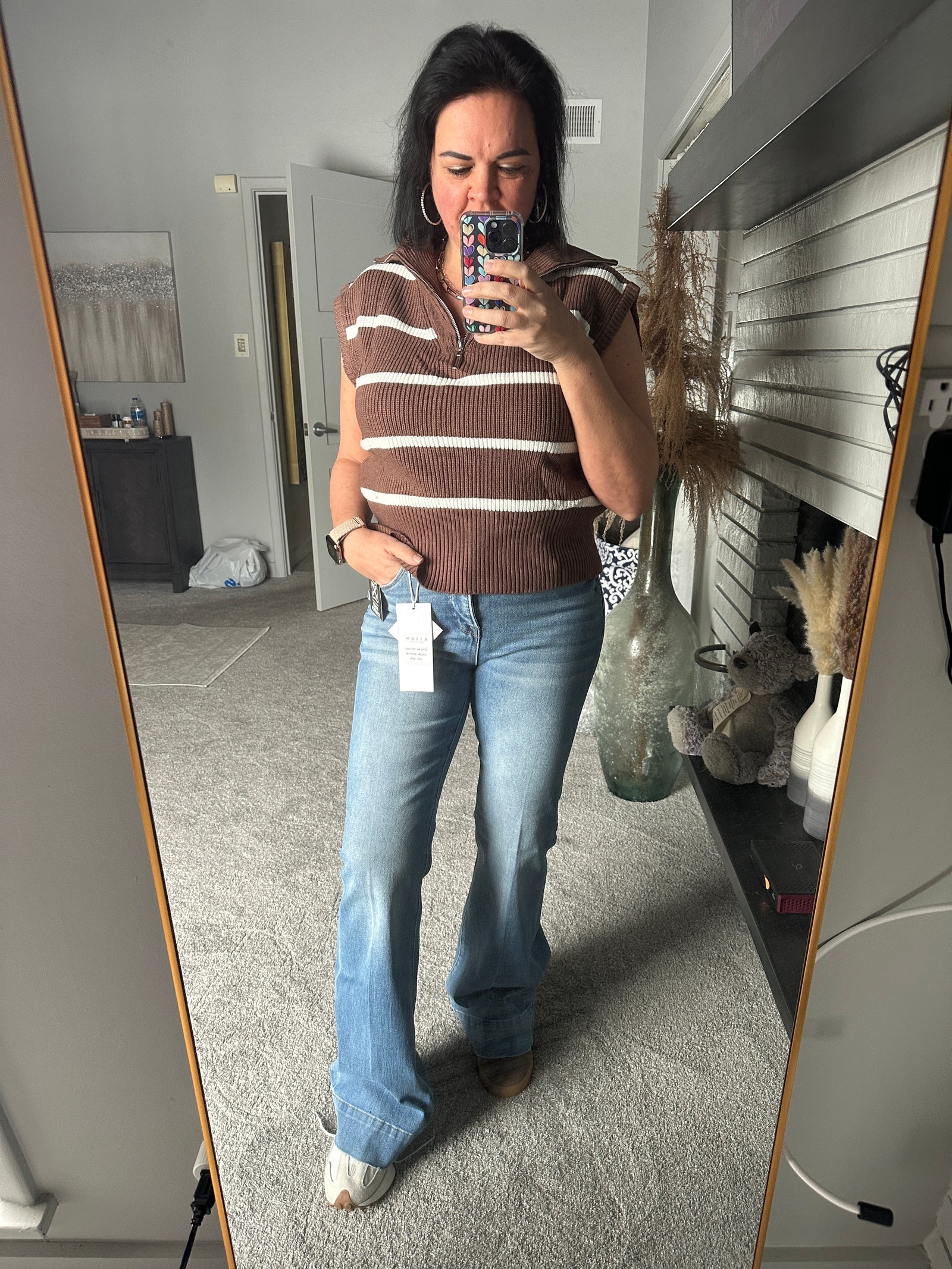 RISEN Tummy Control 4 Way Stretch Mid Rise Flare Jeans