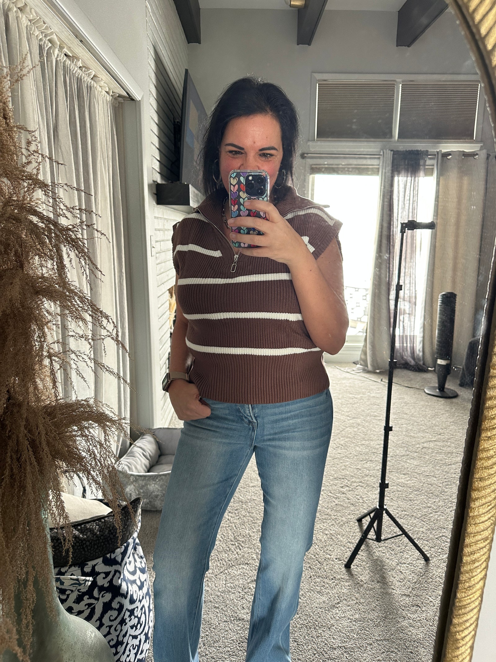 Tea Service 1/4 Zip Sleeveless Sweater