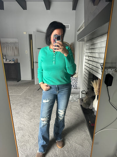 Maureen High Rise Distressed Bootcut Jeans