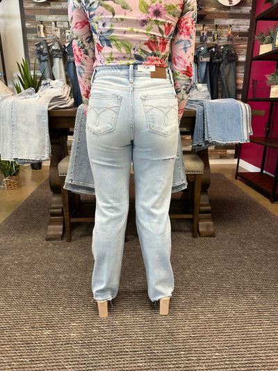 Dallas - A Pair of High Waist Destroy 90's Straight Leg Jeans - All Sizes