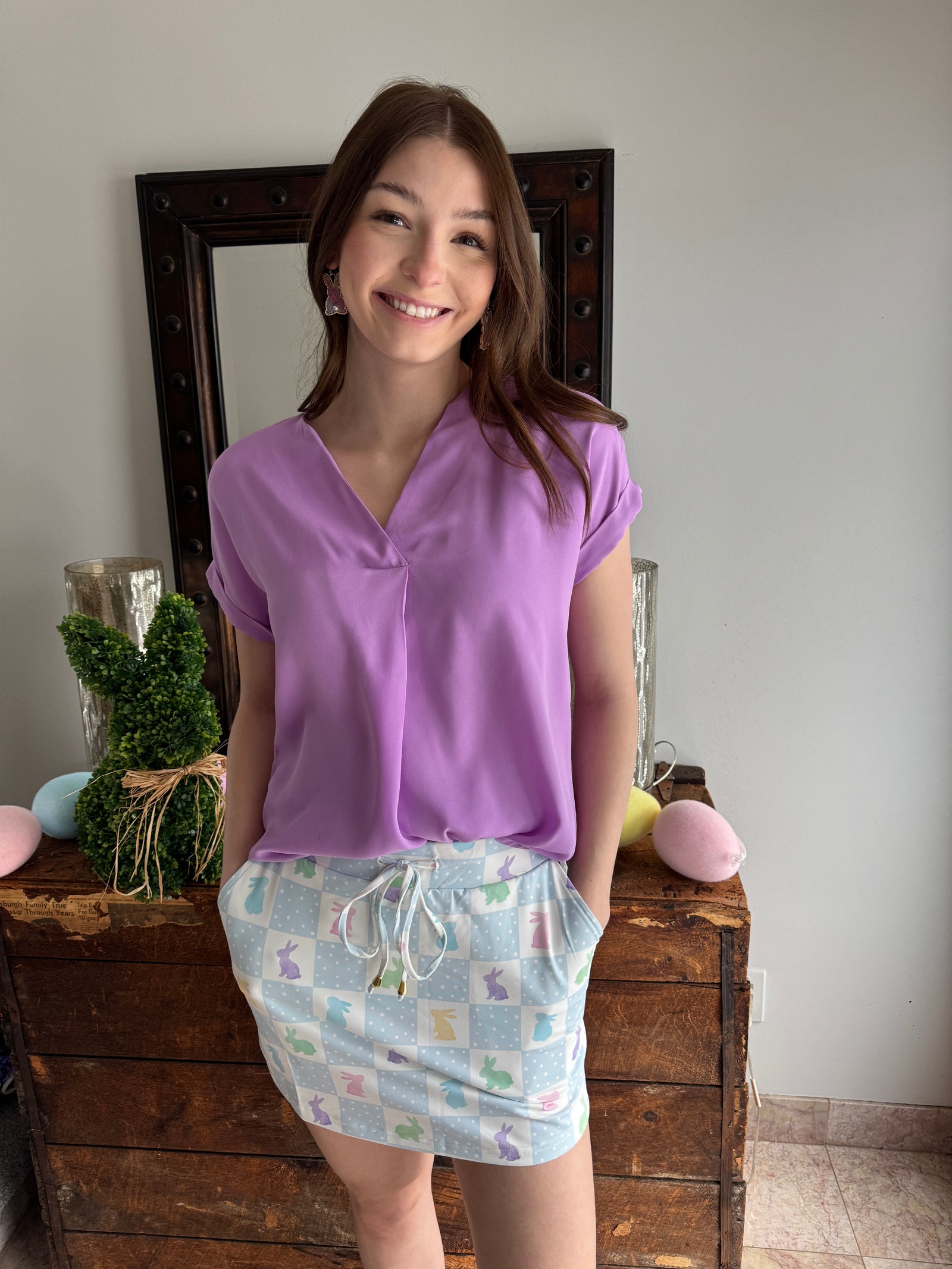 Jeana - A Short Sleeve V- Neck Top