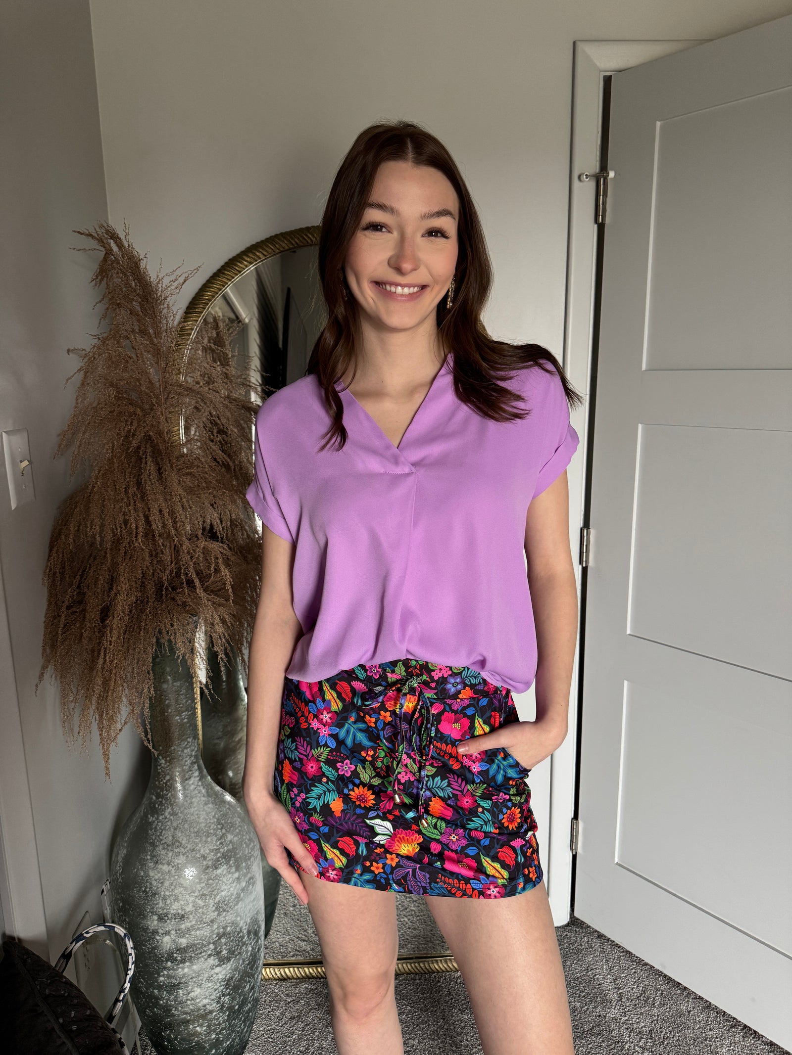 Fiesta - A Fiesta Time Floral Print Skort